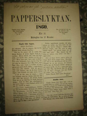 Sanomalehti: Papperslyktan n:o 51 , 17.12.1860