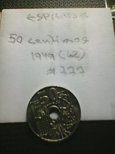 Espanja 50 centimos 1949(62), km#777