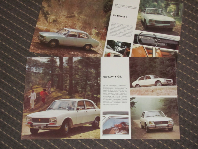 1974 Peugeot 504 esite -  KUIN UUSI - 12 sivua