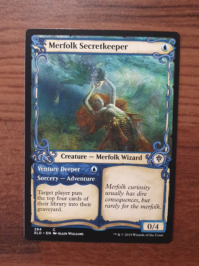 Magic the Gathering Merfolk Secretkeeper // Venture Deeper