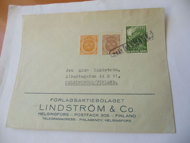 1948 Från Danmark laivapostikuori Hkiin