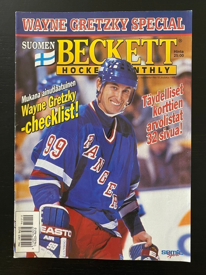Suomen Beckett 10/1996 kannessa Wayne Gretzky