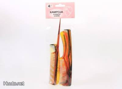 Kampasetti, 4kpl erilaisia kampoja, ruskea *UUSI*
