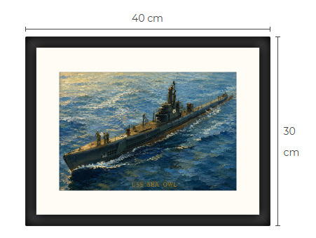 Uusi Sukellusvene art print kehystetty 30 cm x 40 cm