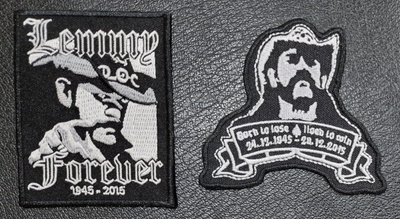 2 kpl eril. LEMMY (Motörhead) kangasmerkkejä yht. 7e