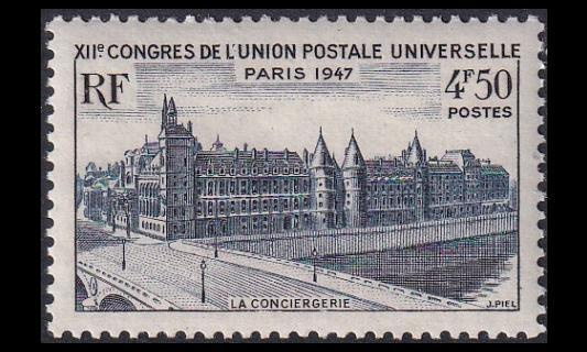 Ranska 779 ** UPU 4.50 Fr (1947)