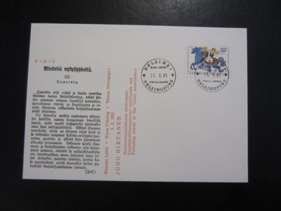FDC 1981 Nuorisoseuraliike 100 vuotta