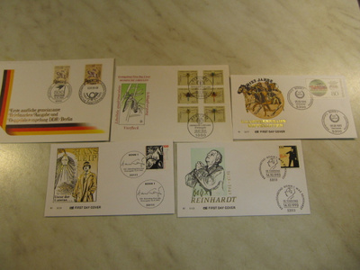 Saksa 5 kpl FDC kirjettä 1990-1993.