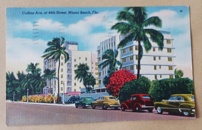 Florida, Miami Beach, Collins Ave. at 44 Street 1950 Suomeen