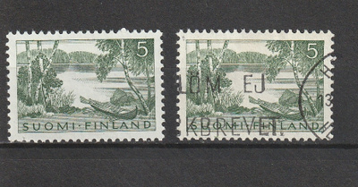 1963 0,05mk yleismerkki leimattuna ja leimaamattomana**
