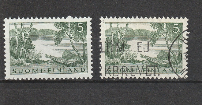 1963  0,05mk yleismerkki leimattuna ja leimaamattomana**