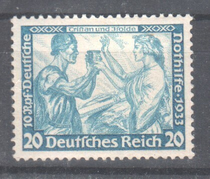 Saksa 1933 Mi 505B liimakkeellisena.