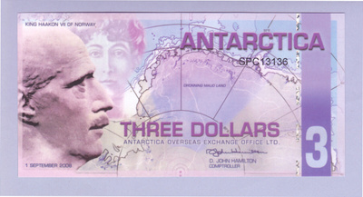 Antarctica 3 Dollars v.2008 UNC (polymer)