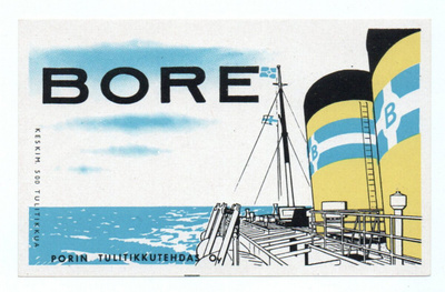 Porin Tulitikkutehdas BORE Koko 11.2 cmX7 cm Etiketti