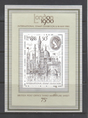 britannia 1980 London 80 blokki postituoreena.