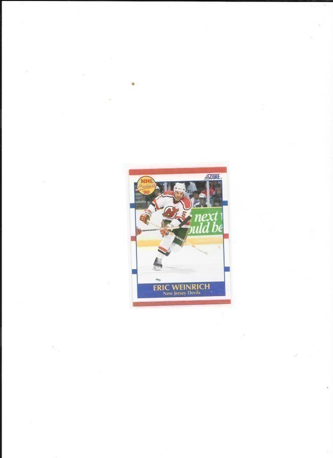 1990-91 Score #389 Eric Weinrich New Jersey Devils RC