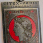 VANHA Avaimenperä Postimerkki Citex Paris 1849-1949 - pikkukuva 2