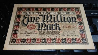 Germany Saksa 1 Million Mark 1923 VF-