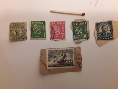 Vanha postimerkki x 6