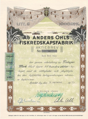 OKK 1953 Kalastustarvikeyhtiö Anders Ohls, Björköby (Vaasa)