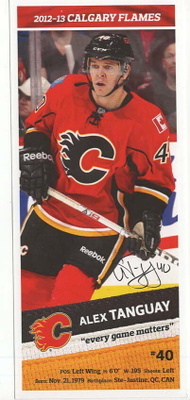Alex Tanguay 12-13 Calgary Flames Team Issue Postcard