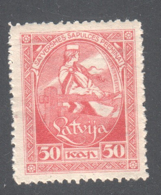 Latvia 1920 Mi 42 liimakkeellisena.
