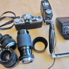 VANHA Kamera Olympus OM-1 3 Objektiivia 2 Salamaa ym - pikkukuva 3