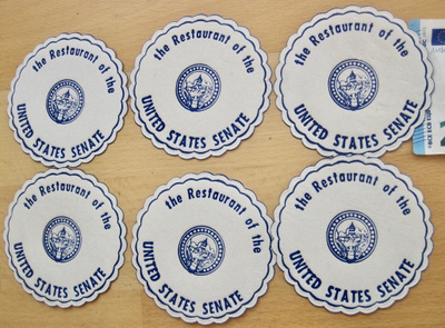 6 VANHAA Lasinalusta USA Senate Senaatti Ravintola 1950-l