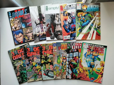 Sarjakuvapaketti, eng. lehdet (23 kpl, Judge Dredd ym)