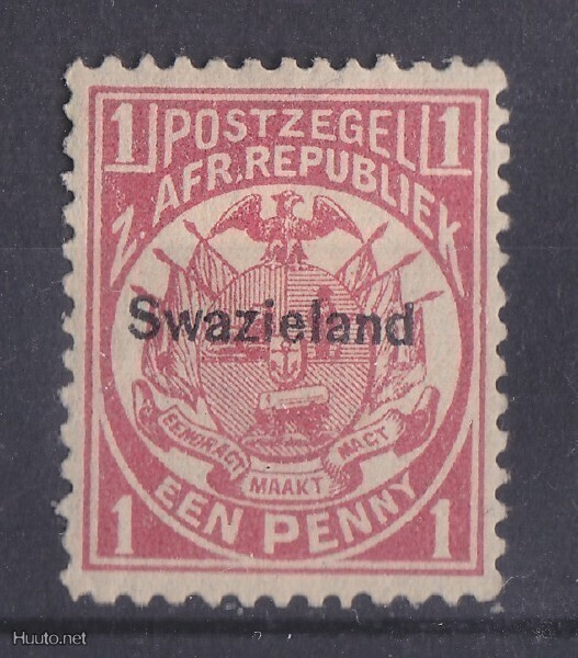 Swazimaa 1889 1p liimakkeellisena (afrikka)