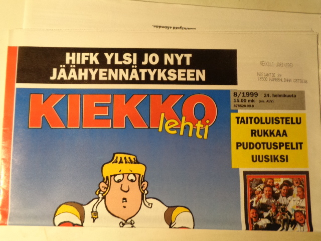 Kiekkolehti Nro 8/1999 (25.11)