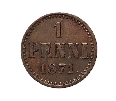 1 Penni 1871 - Hyväkuntoinen!