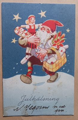 Wendelin: Tonttu kuljettaa lahjoja, ruotsink., p. 1948