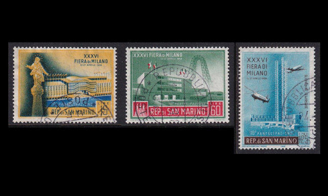 San Marino 587-9 o Milanon messut (1958)