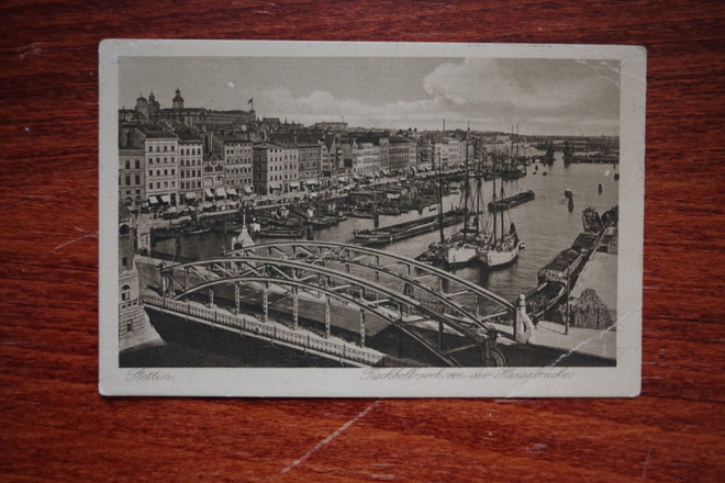 Stettin, Pommeri, kulkenut kortti 1932