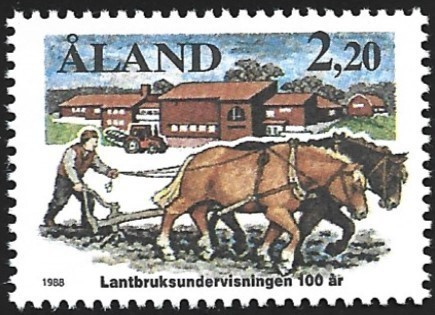 Åland 1988 Maanviljelyskoulutus 100 v 2,20 mk **LaPe 027