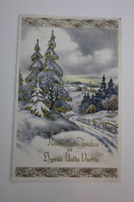 Joulukortti, vanha kulkenut