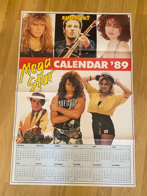 Mega star calendar 1989 juliste