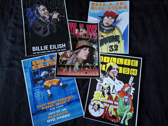 BILLIE EILISH --- julistesetti 5kpl --- 21cm x 30cm #2 ---
