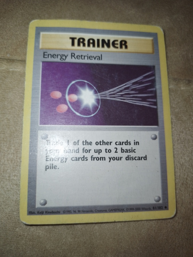 Trainer Energy Retrieval 81/102 Base set uncommon card
