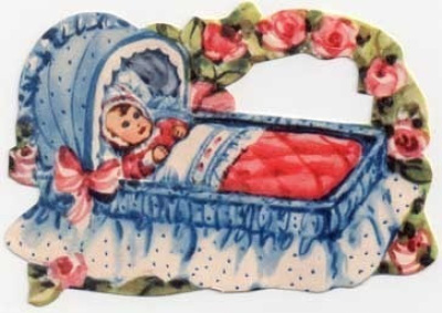 EO 6004 / Vauva sinisessä röyhelösängyssä. 1950-l.