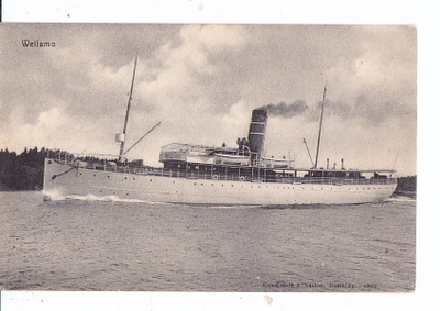 VANHA Postikortti Laiva Wellamo 1900-l