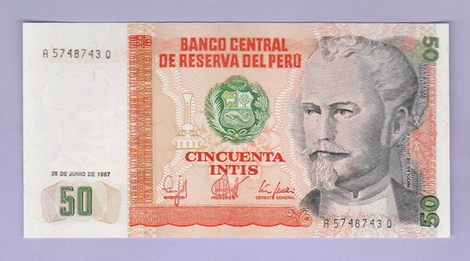Peru 50 Intis v.1987 UNC P-131b