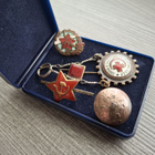 CCCP merkkejä, kupari nappi, suikkakokardi ja kaulusmerkki - pikkukuva 3