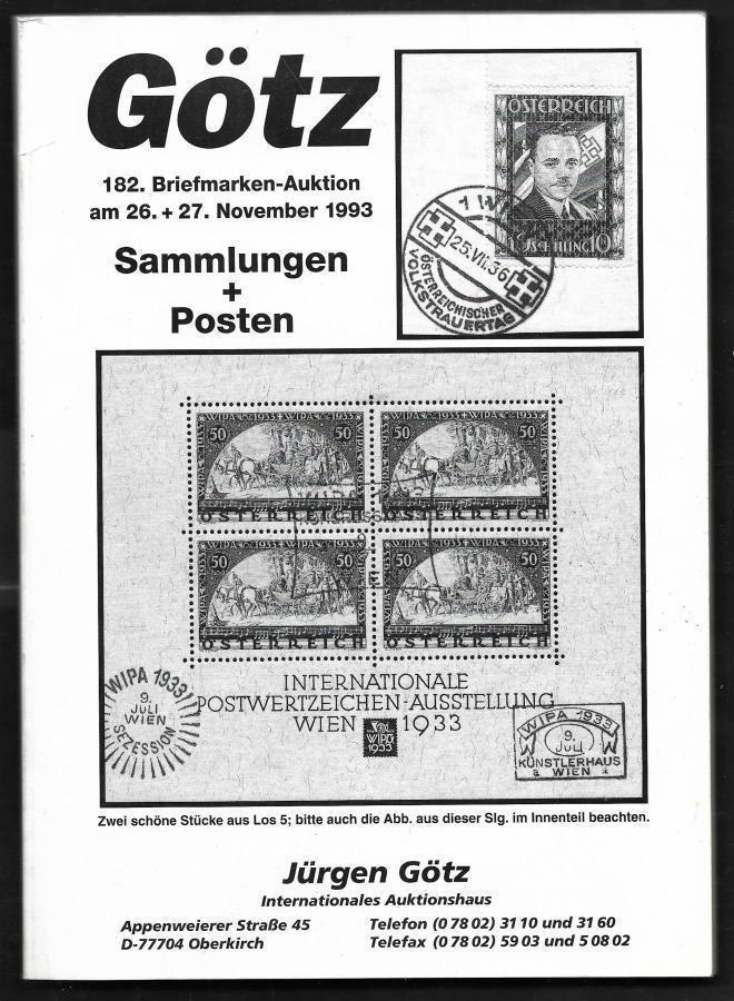 Huutokauppaluettelo - Götz 26.10.1993