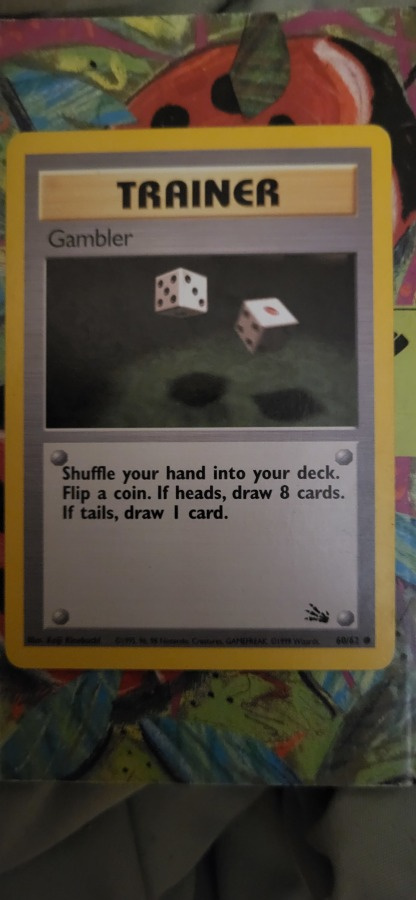 Gambler 60/62 Pokemon Fossil Set card