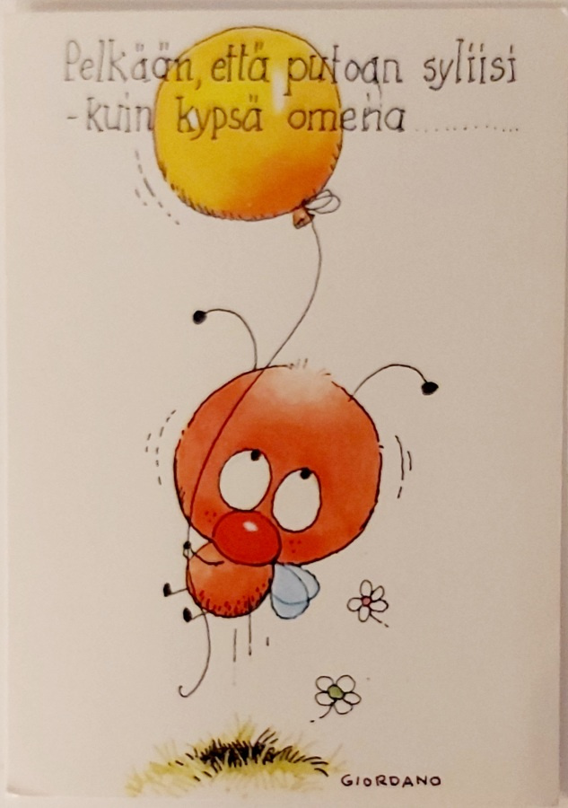 "Pelkään, että putoan syliisi.."-KULKEMATON POSTIKORTTI