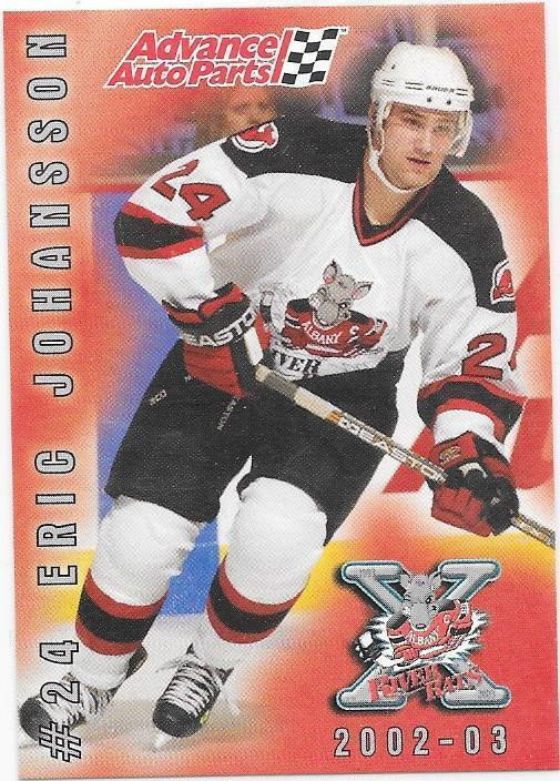 2002-03 Albany River Rats AAP #24 Eric Johansson ex TPS farm