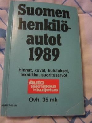 Suomen henkilöautot 1989 kirja
