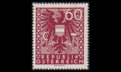 Itävalta 714 ** Käyttösarja vaakuna 60 Pfg (1945)